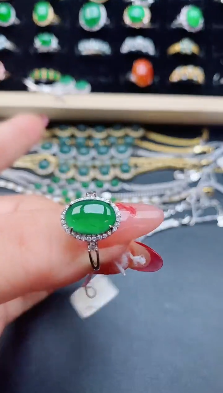 【闪购商品】翡翠戒指银S925镶嵌21321