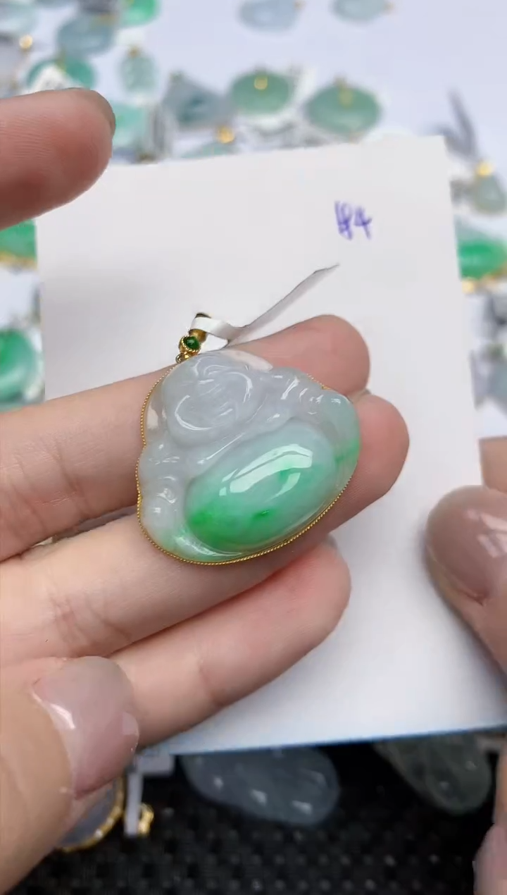 【闪购商品】翡翠颈饰18K金镶嵌天然翡翠A货