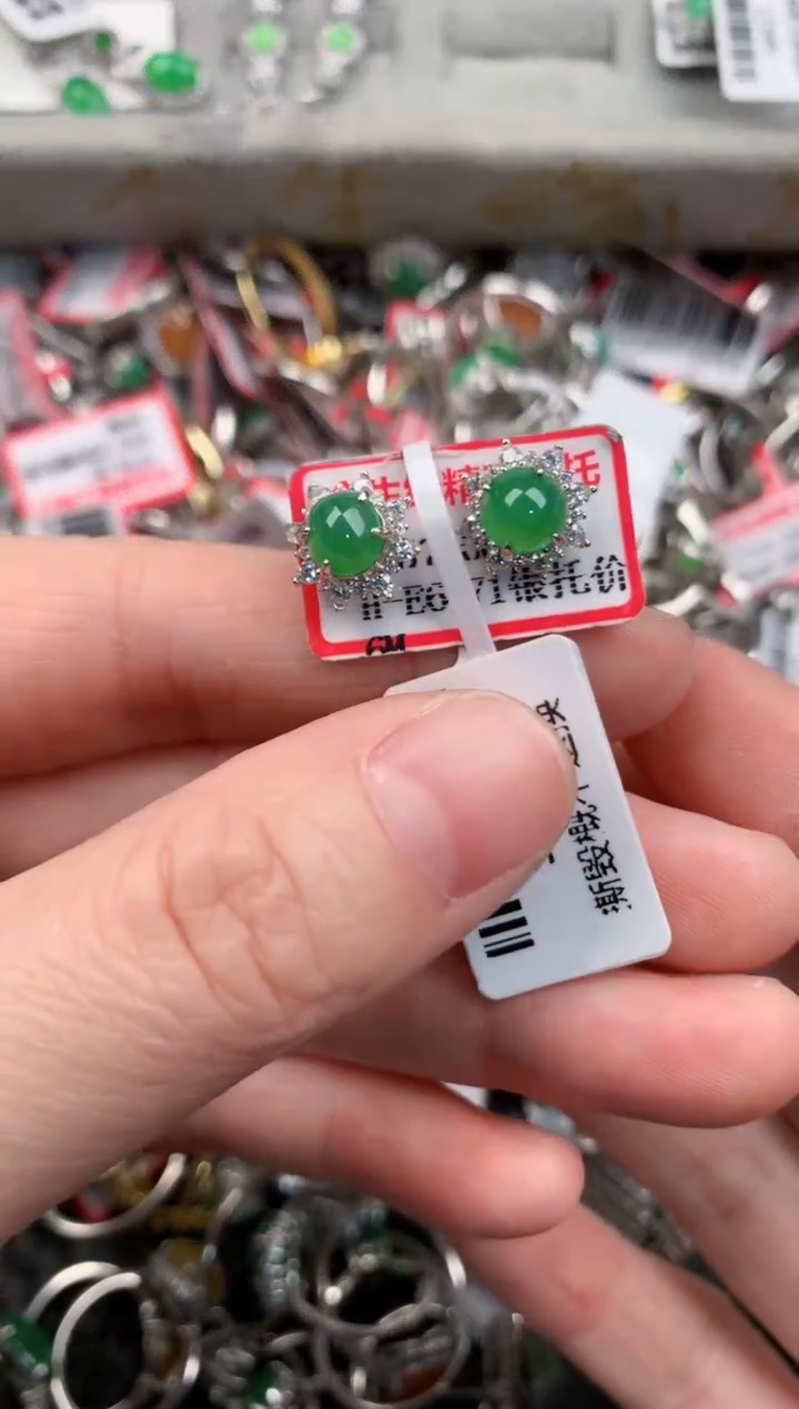 银S925镶嵌戒指翡翠10                  4