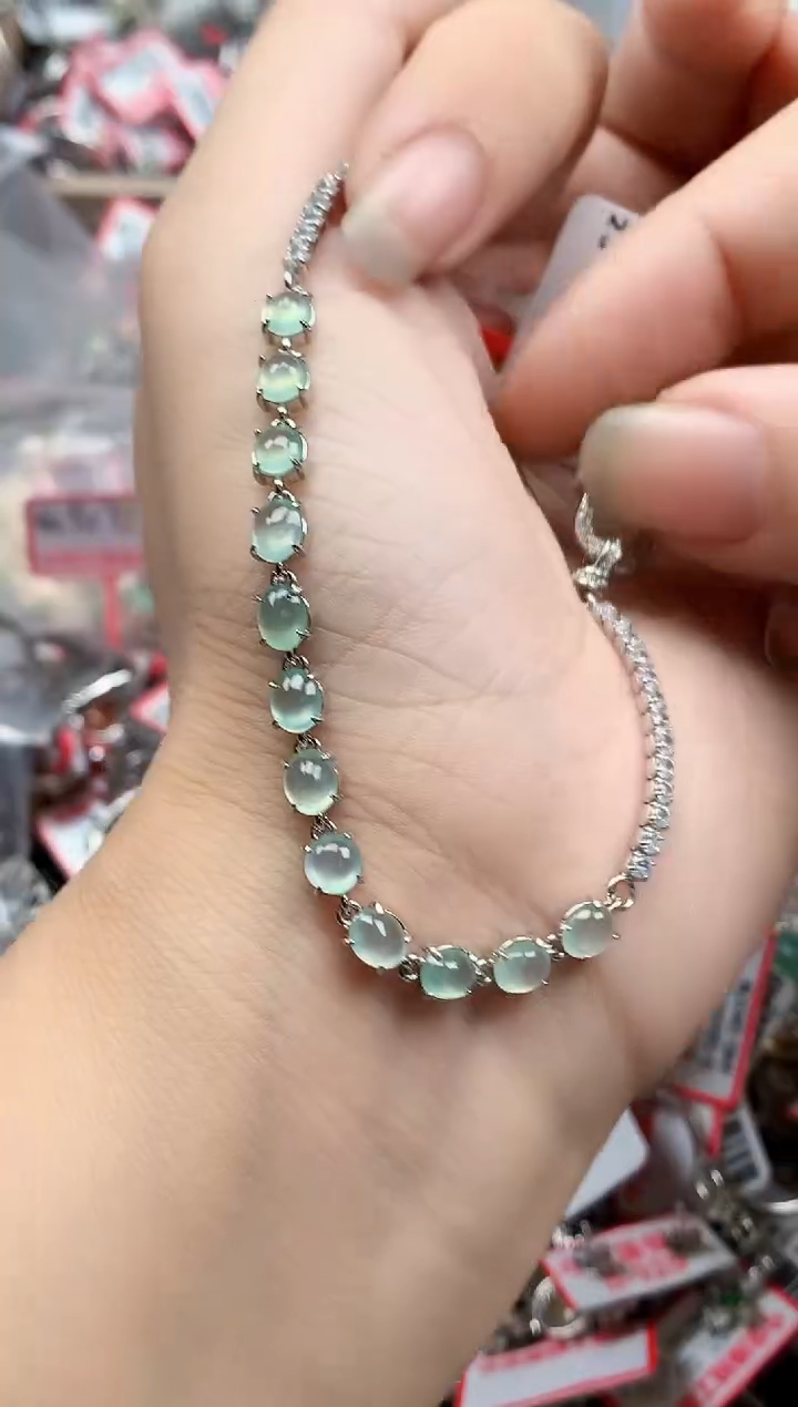 银S925镶嵌戒指翡翠天然A货缅甸翡翠