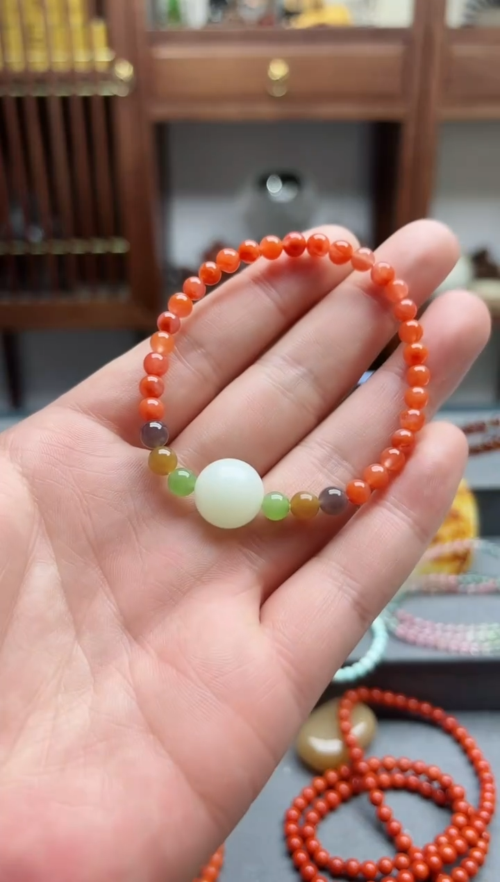 【闪购商品】南红玛瑙手串未镶嵌南红多宝手串 QC