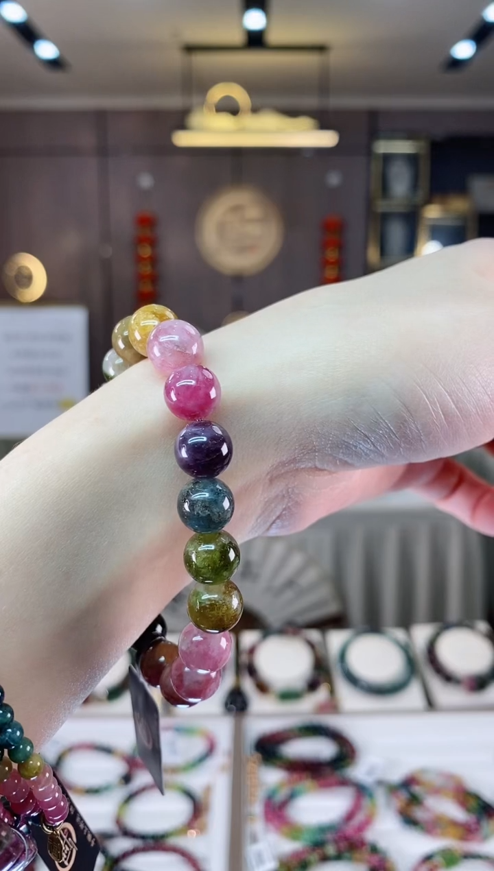 【闪购商品】碧玺单圈手串9mm+未镶嵌一物一证dan