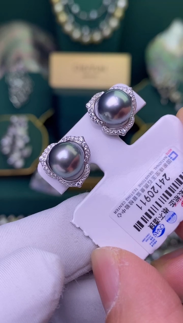 【闪购商品】海水珍珠耳饰银S925镶嵌9-10