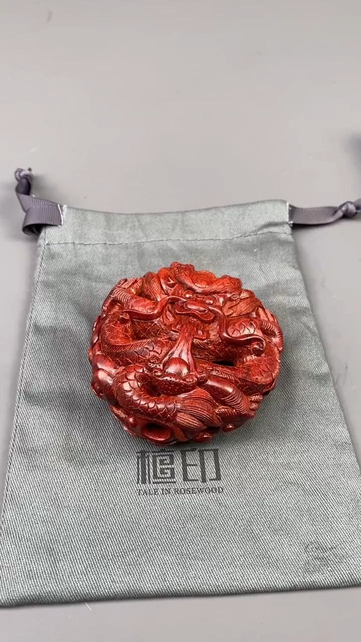 【闪购商品】檀香紫檀（小叶紫檀）把件印度小叶紫檀 龙凤牌