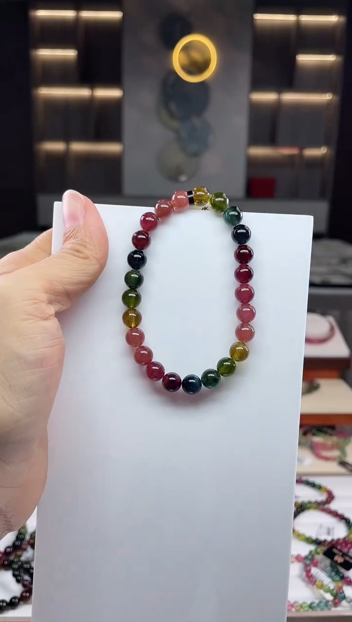 未镶嵌单圈手串碧玺（多样性发一条）Q