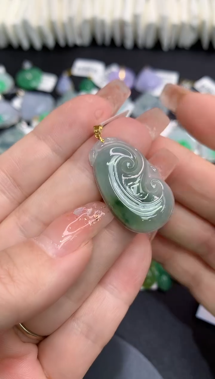 吊坠(不含链)18K金镶嵌翡翠11111111111111