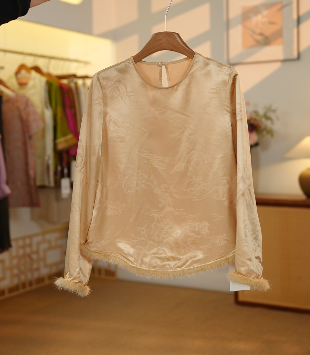 【香槟.千里江山.衬衣】  桑蚕丝 提花 国风 新中式衬衣上衣24Q107