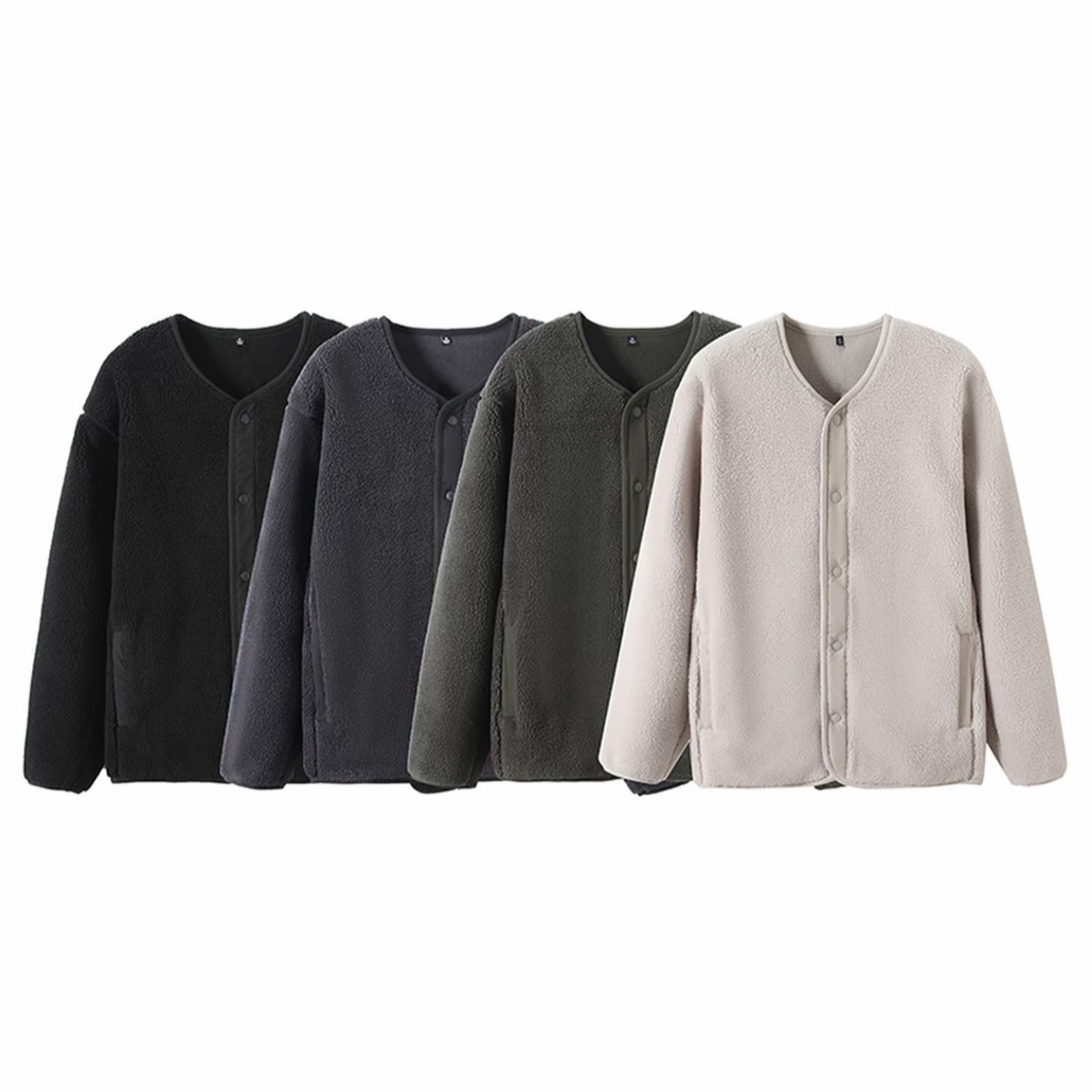 秋冬情侣防风仿羊羔绒保暖外套宽松百搭加厚摇粒绒外套