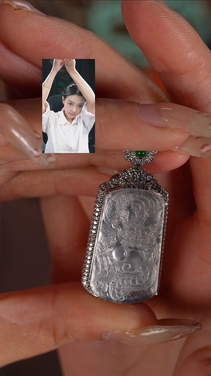 颈饰18K金镶嵌翡翠无*若雨臣品质回血