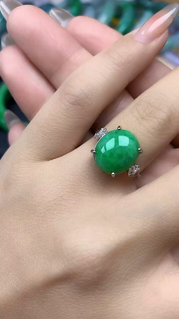 【闪购商品】翡翠戒指银S925镶嵌戒指