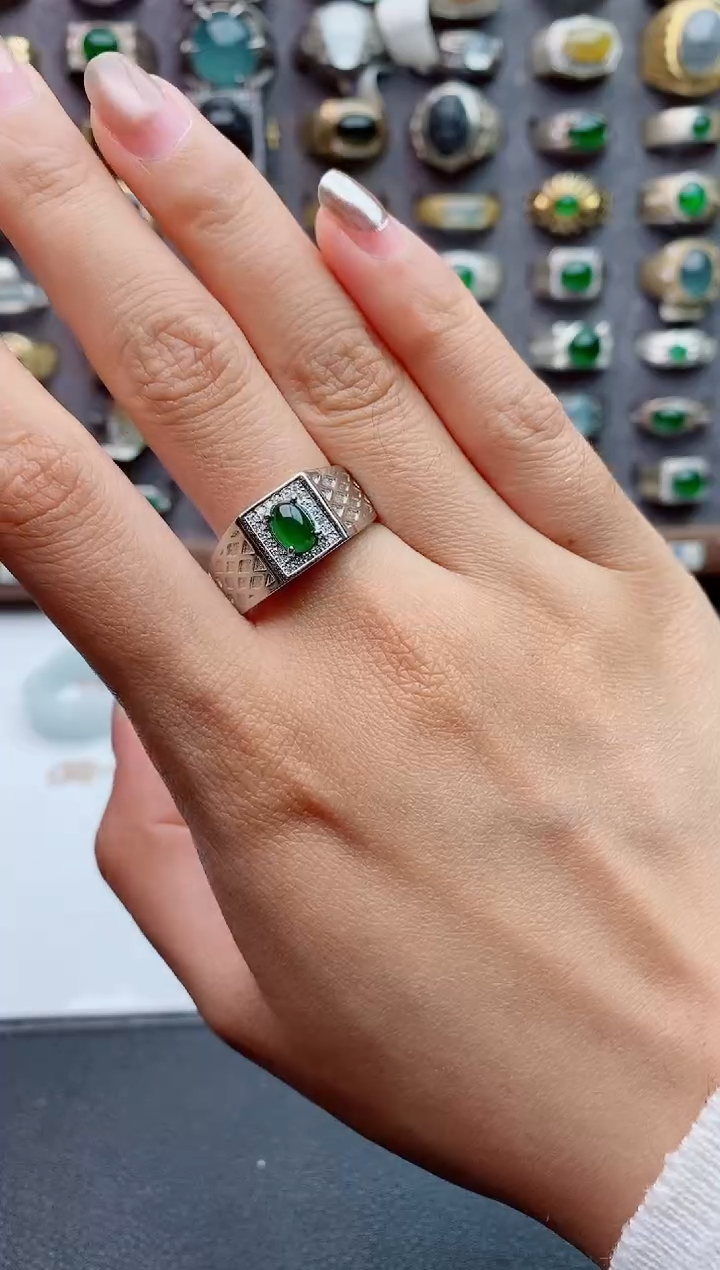 未镶嵌戒指翡翠天然翡翠男戒