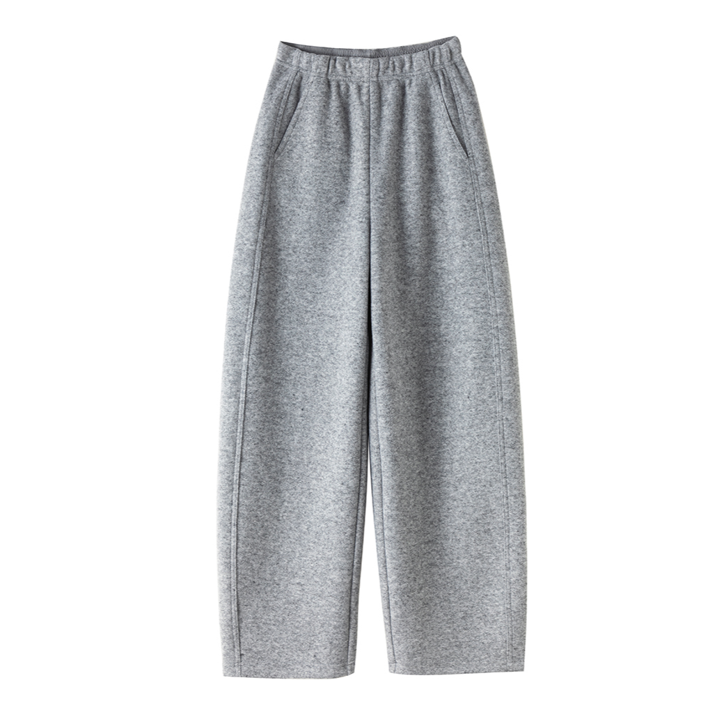 绵羊毛加绒加厚高腰窄版香蕉裤百搭时尚显瘦女裤休闲裤