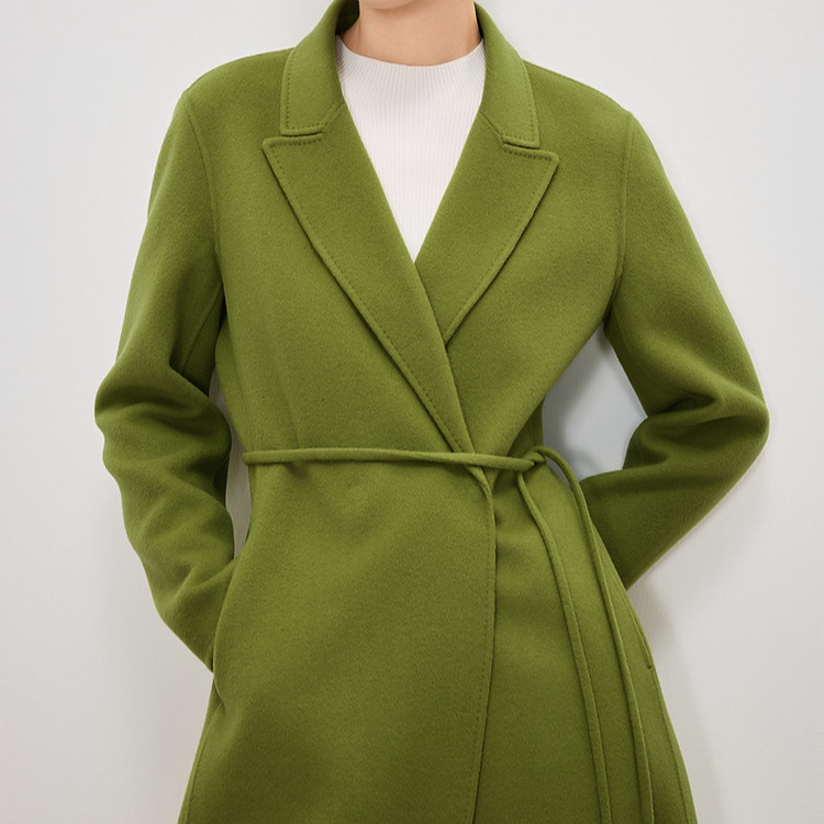 【清波严选】暗扣西装领宽松H版型中长大衣女XL00998G3 XL01003I5