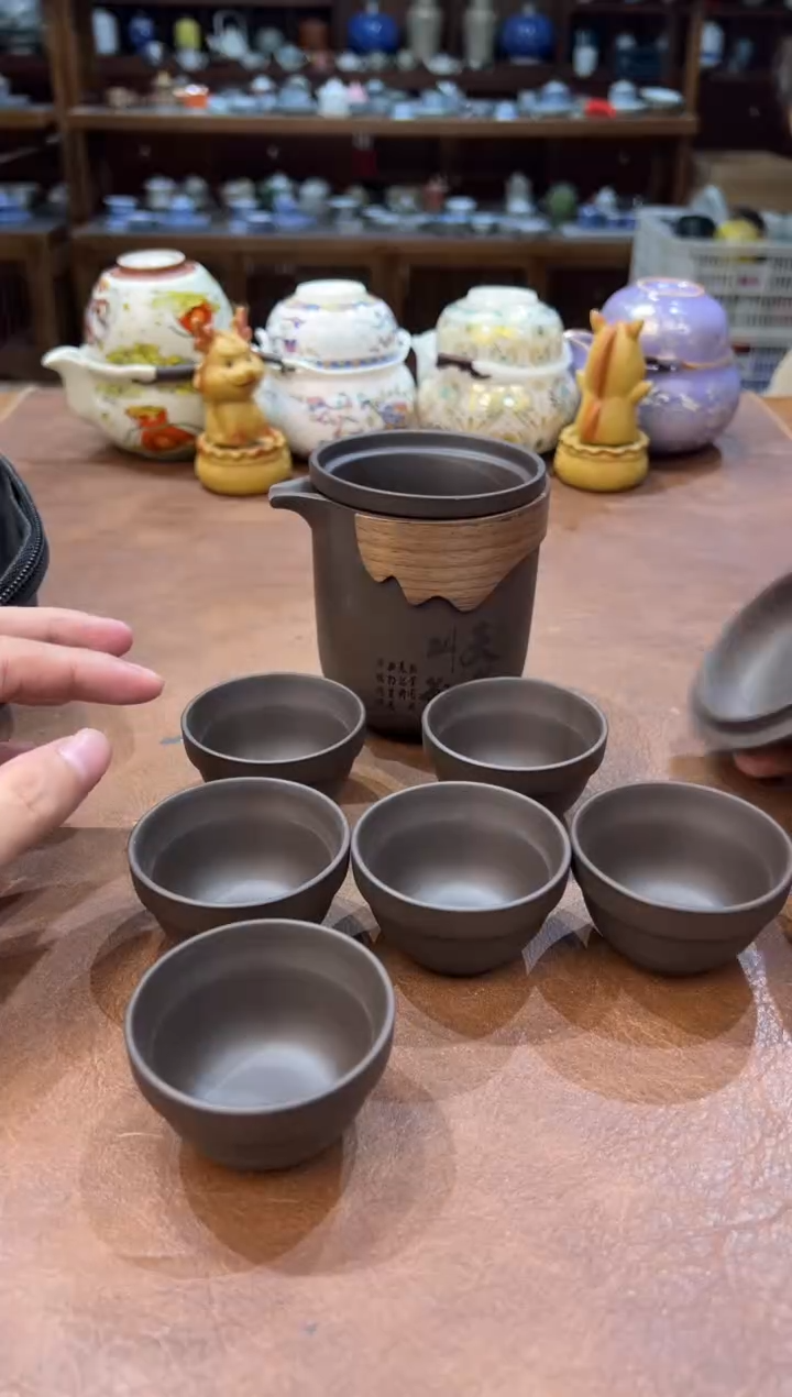 真的很便宜会开片的旅行茶具