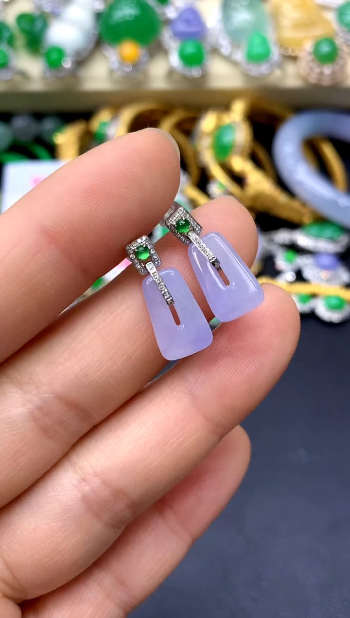 18K金镶嵌翡翠耳饰33-中国好珍宝