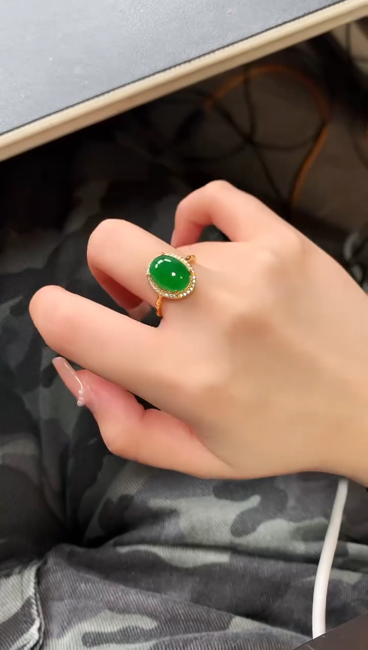 【闪购商品】翡翠戒指银S925镶嵌52141