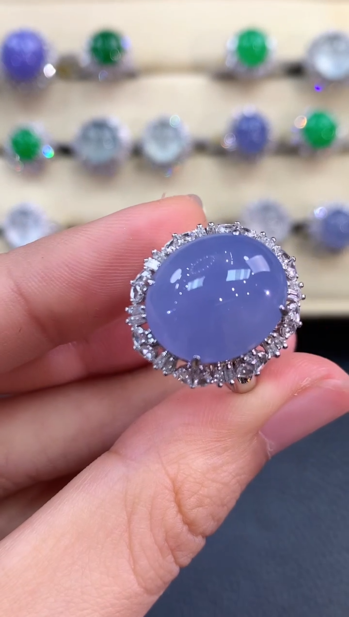 【闪购商品】翡翠戒指18K金镶嵌C85  有色差