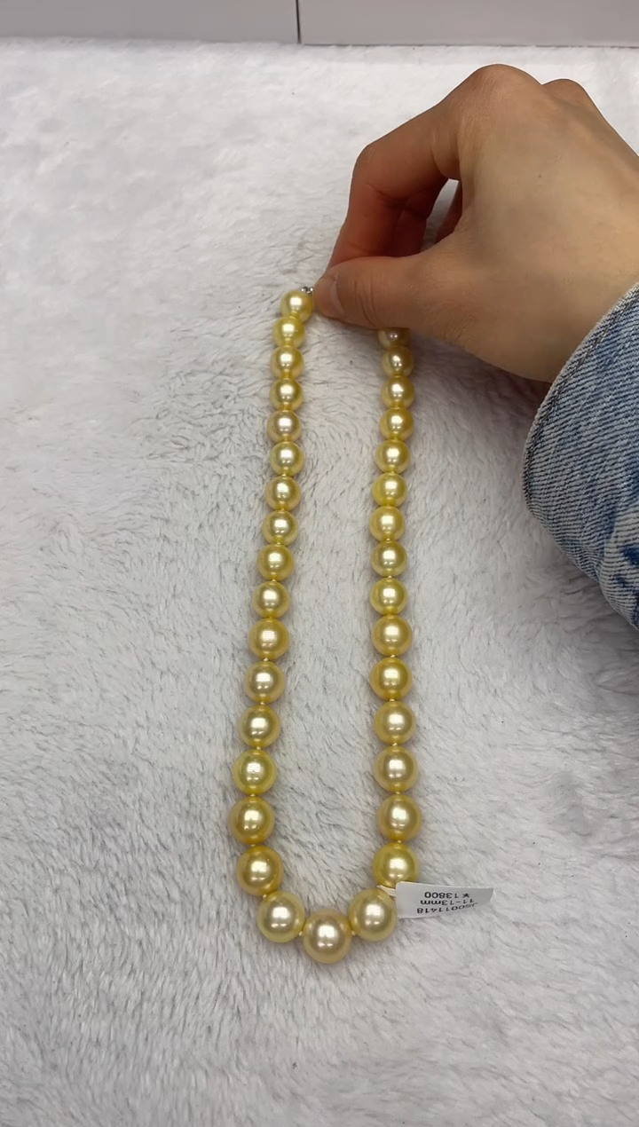 【闪购商品】海水珍珠项链未镶嵌南洋金珠11-13mm（多样性发一）