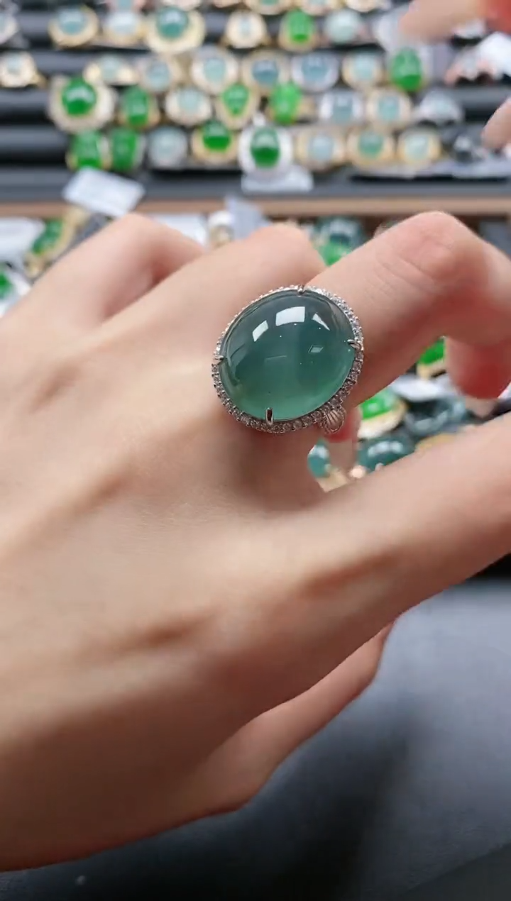 【闪购商品】翡翠戒指银S925镶嵌51511