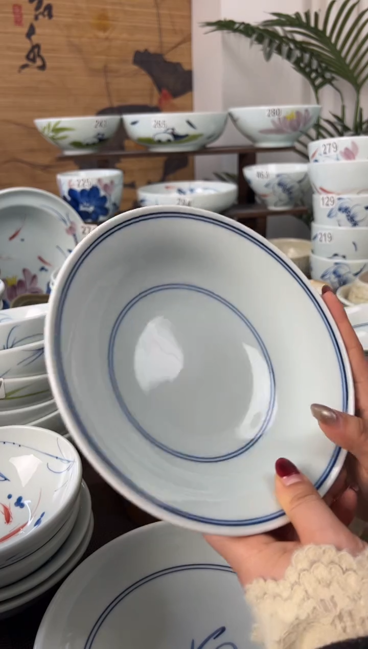 明舟中暇双线8寸明式古碗（单只装）