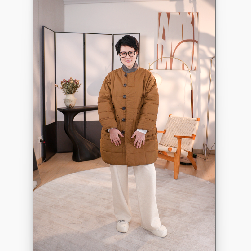 【子溪说衣】复古山羊刺绣廓形棉服DGPP-mf592