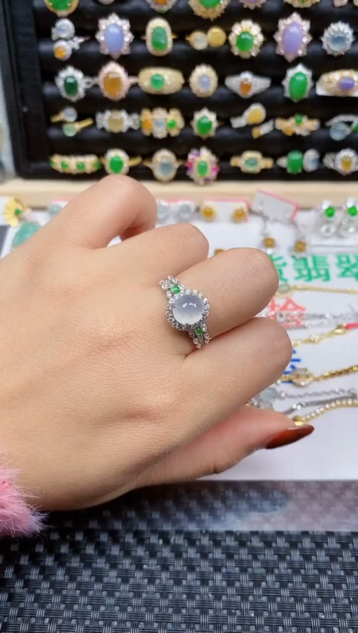 银S925镶嵌戒指翡翠147