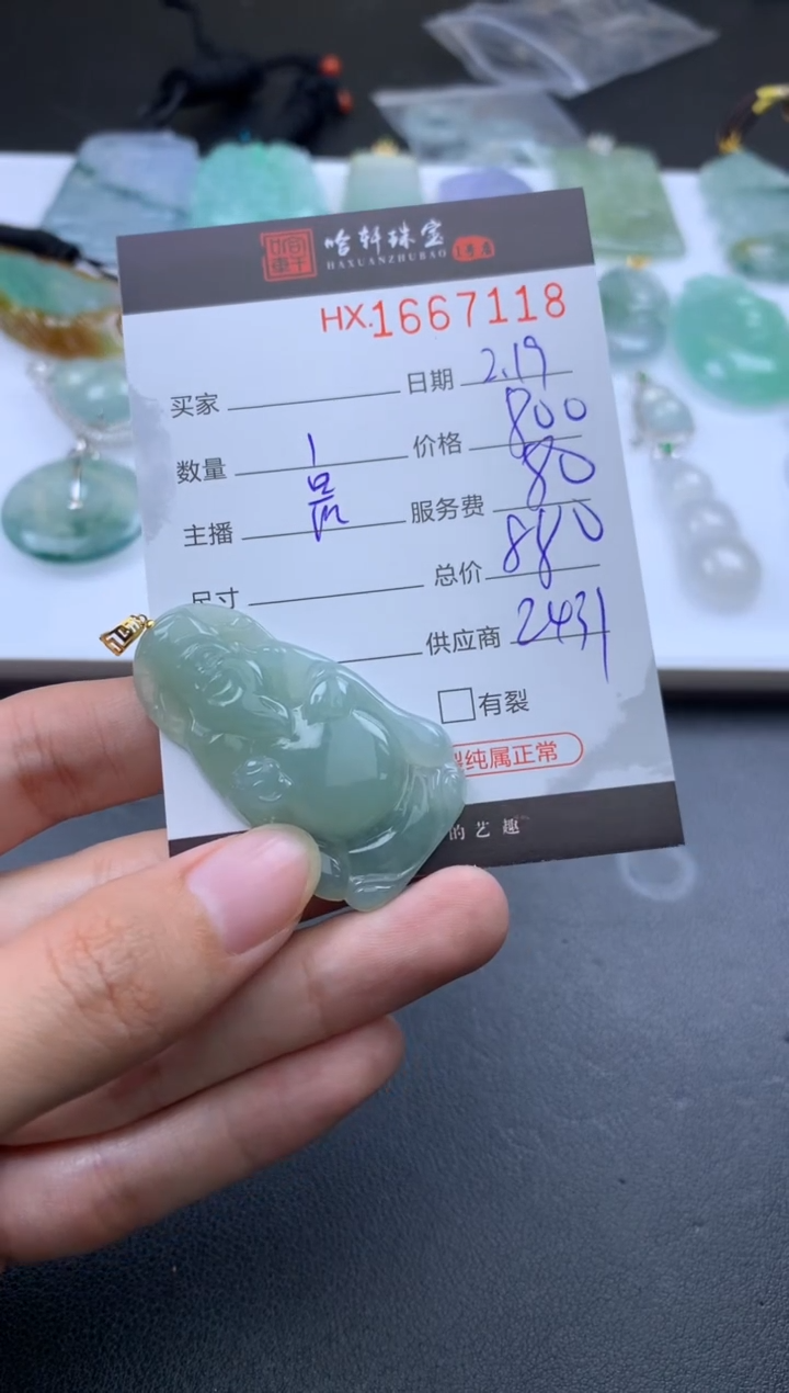【闪购商品】翡翠挂件未镶嵌哈轩 挂件1