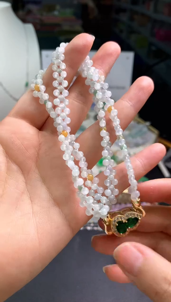 【闪购商品】翡翠颈饰未镶嵌翡翠珠链|