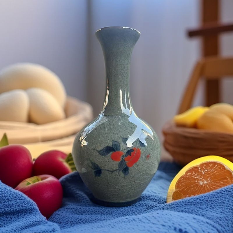 冰裂纹小花插直径7CM-高度12cm