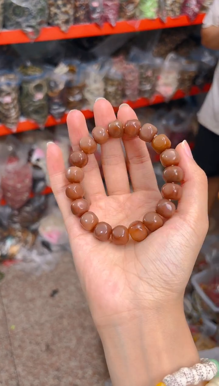 吊坠菩提根/象牙果纯色六方单圈手串