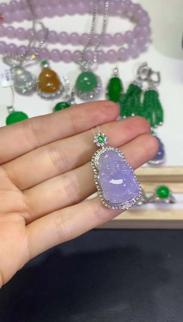 【闪购商品】翡翠颈饰18K金镶嵌团购41