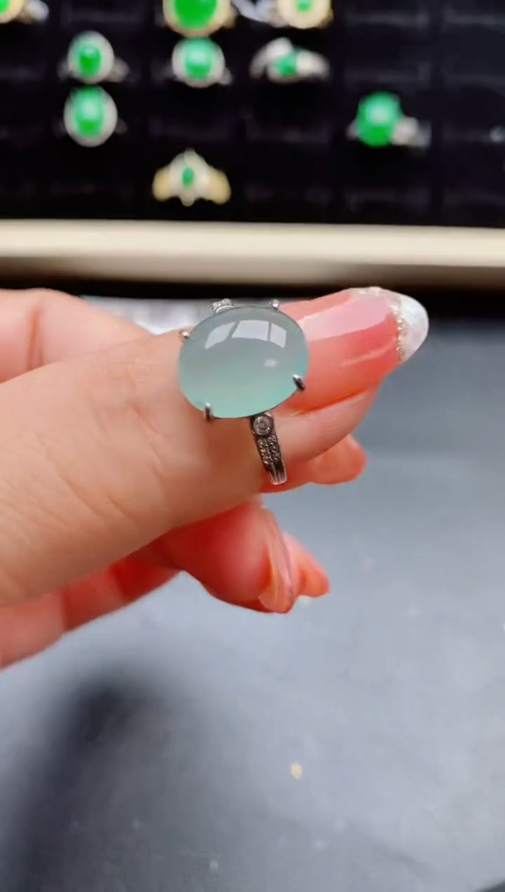 【闪购商品】翡翠戒指银S925镶嵌50850