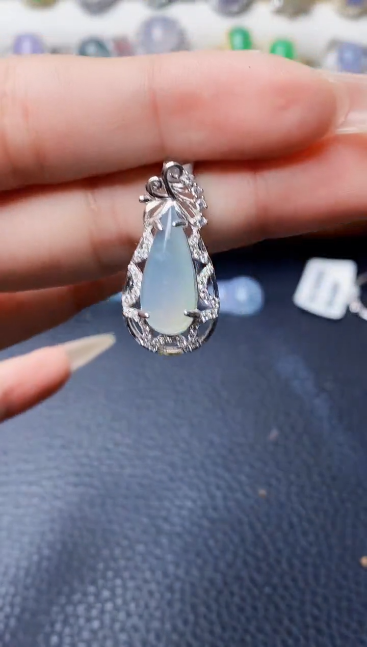 银S925镶嵌戒指翡翠4064