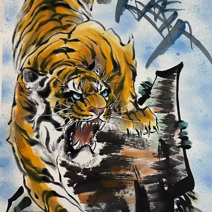 橱窗展示/乐雅文化艺术中心/徐文清/宣纸国画/带证书