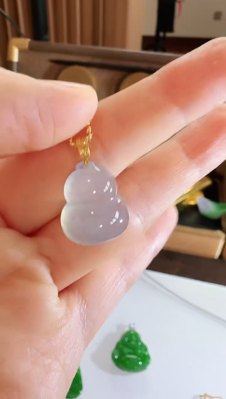 翡翠18K金镶嵌吊坠(不含链)吊坠