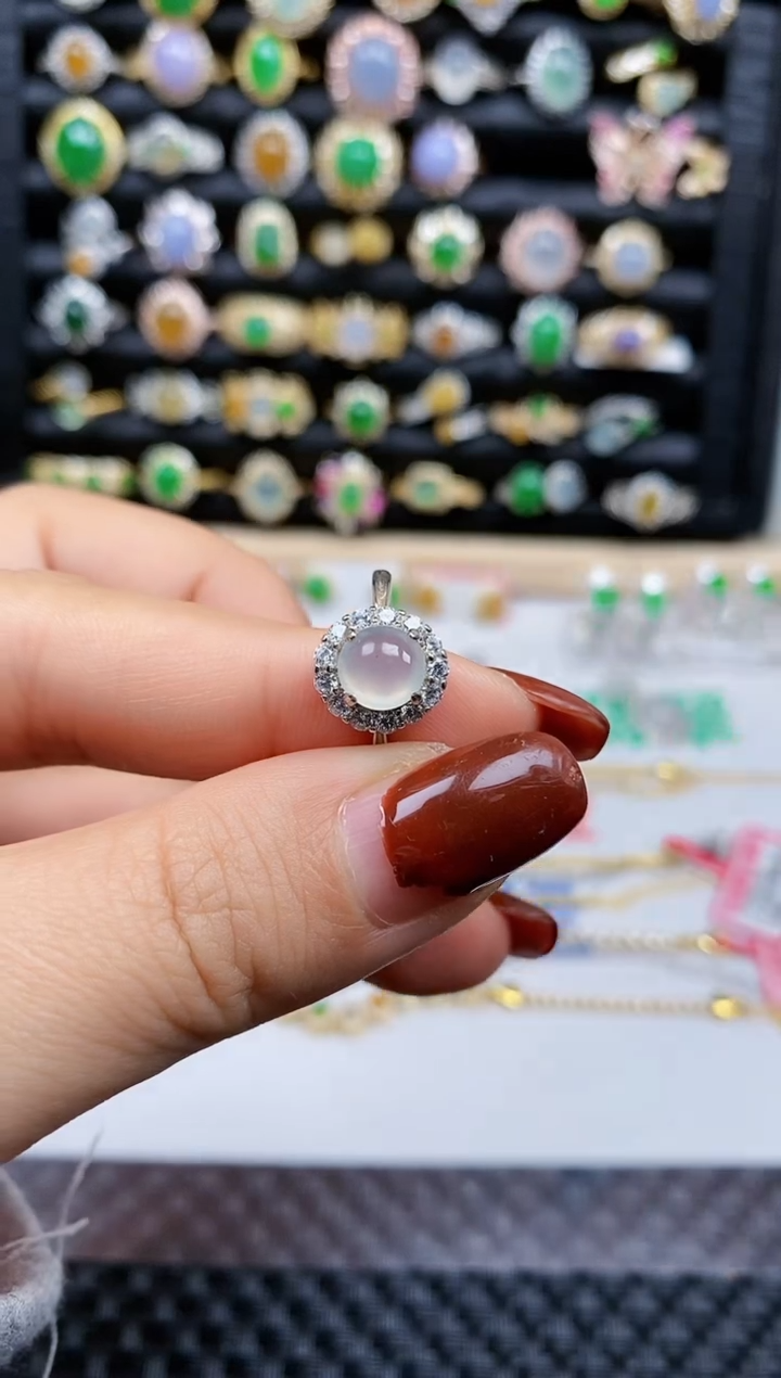 银S925镶嵌戒指翡翠91