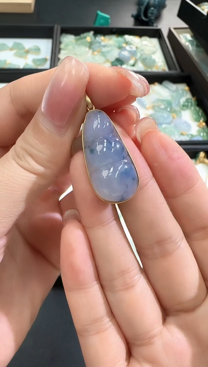 【闪购商品】翡翠颈饰18K金镶嵌250211135