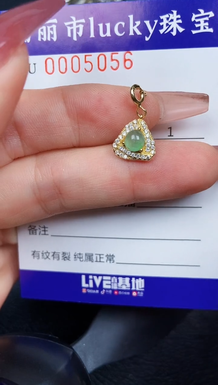 翡翠银S925镶嵌颈饰5056