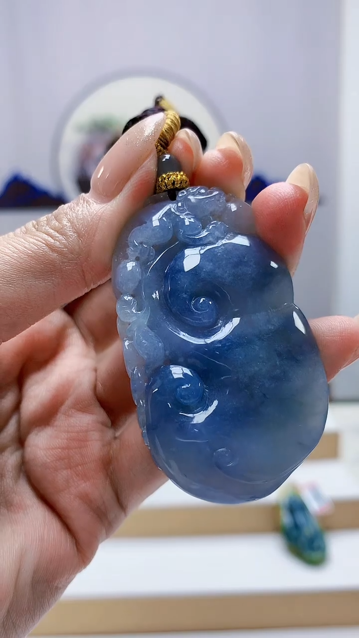 未镶嵌定制翡翠4852MM-毛货挂件80