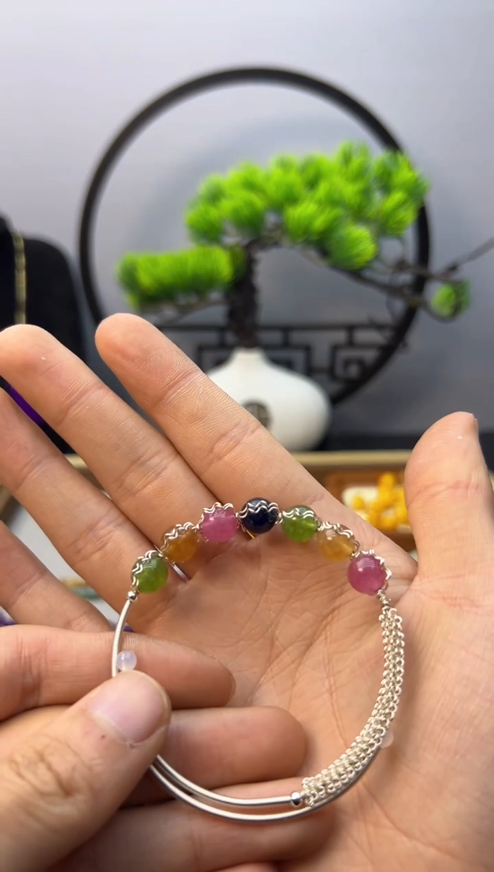 【闪购商品】碧玺手链银S925镶嵌S202    