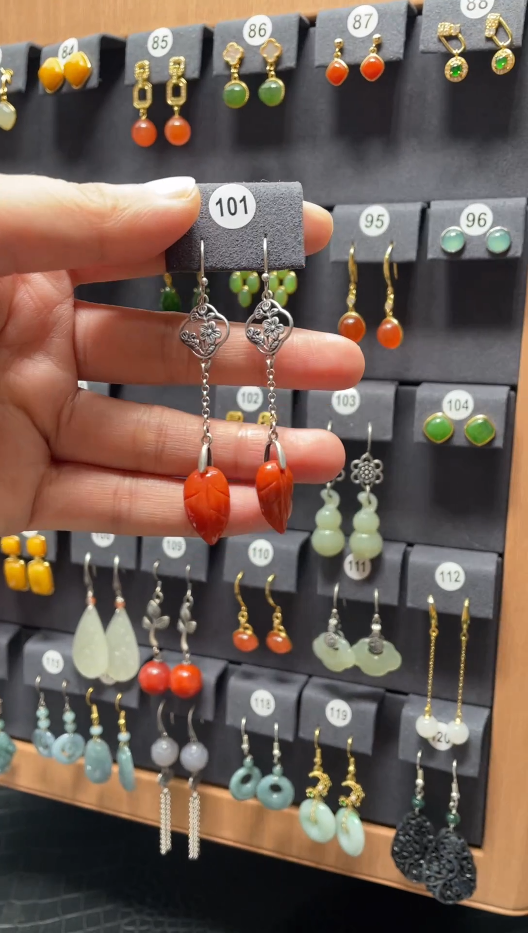 【闪购商品】南红玛瑙耳饰银S925镶嵌101