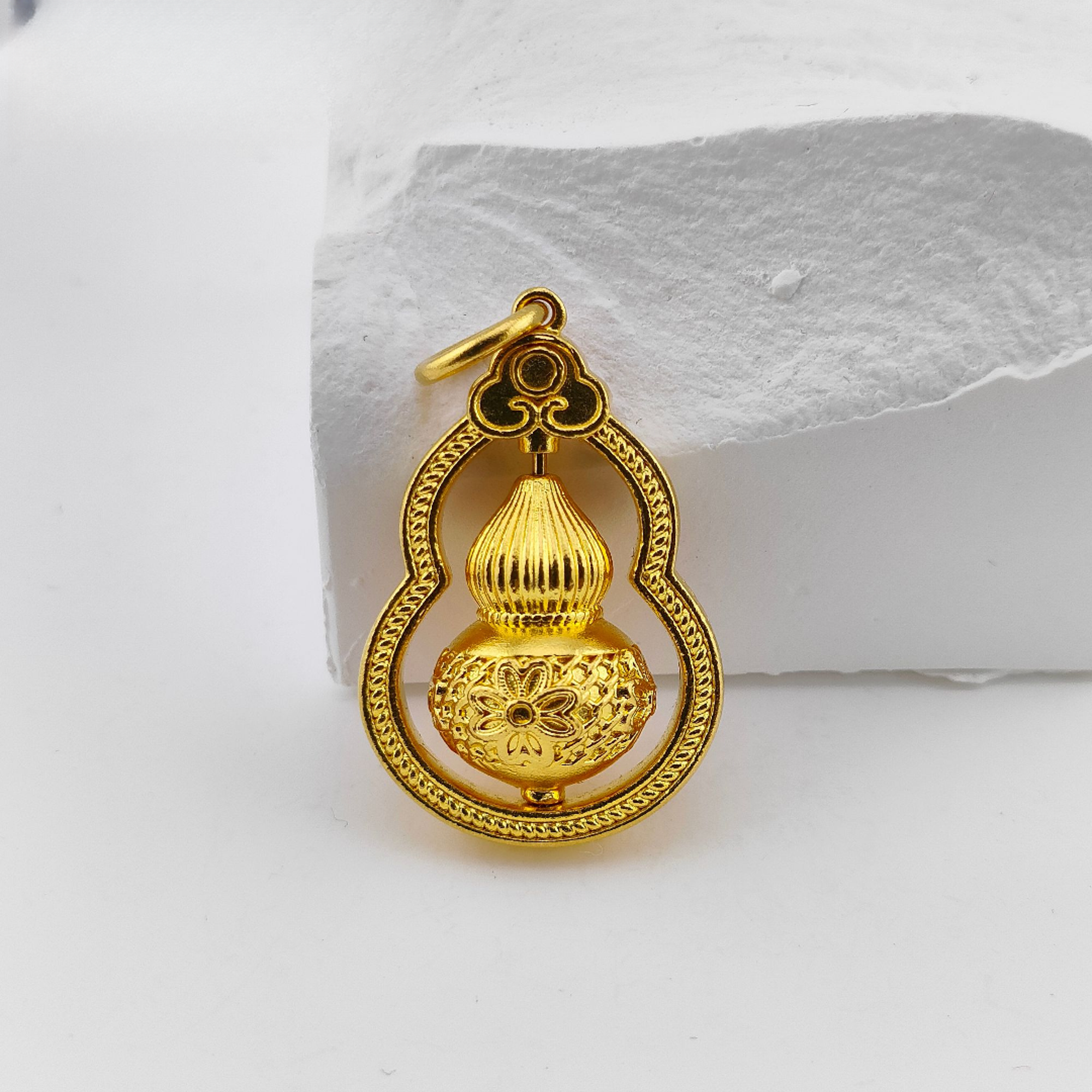 吊坠足银 吊坠足银 旋转葫芦花丝珐琅彩吊坠 