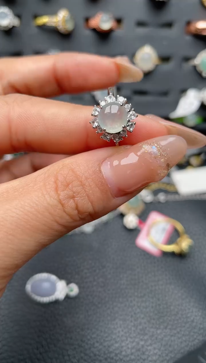 【闪购商品】翡翠戒指银S925镶嵌2222222222  74