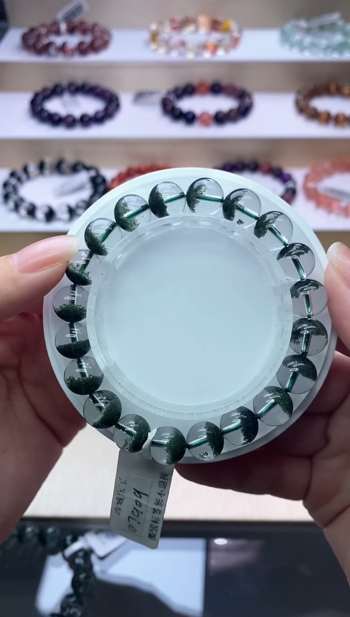【闪购商品】水晶手链未镶嵌聚宝盆绿幽灵9m+