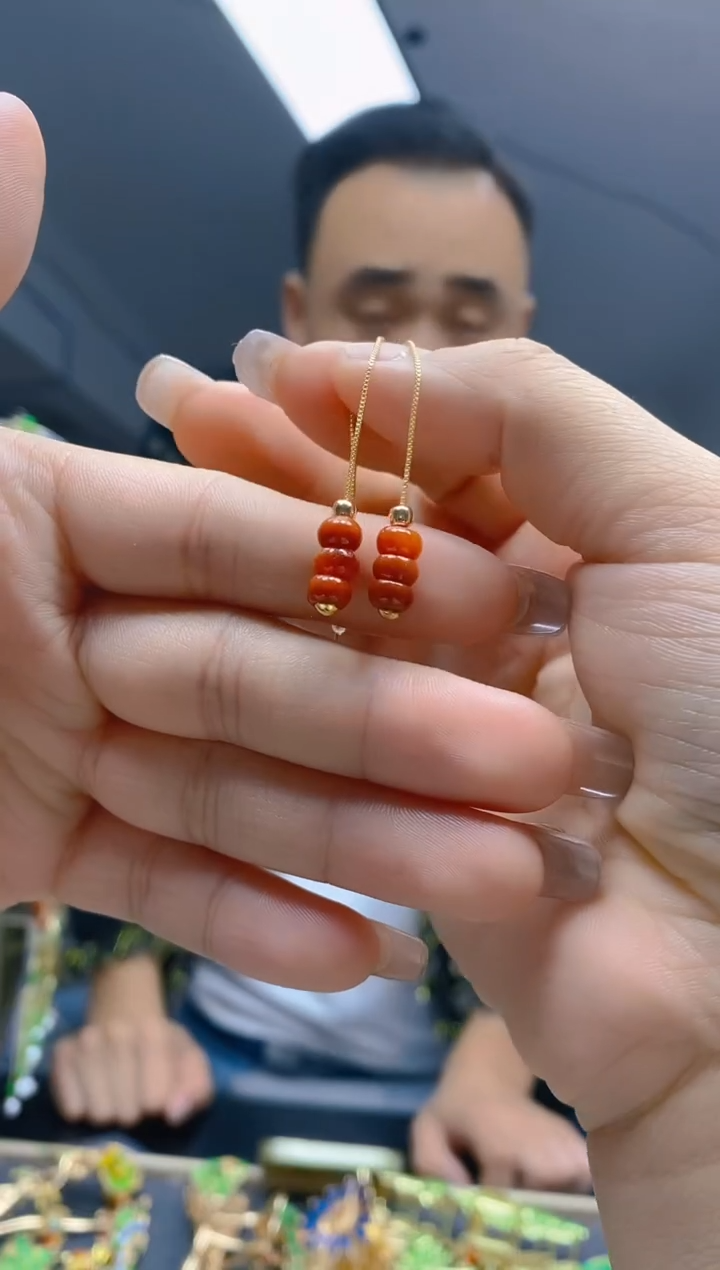 【闪购商品】翡翠耳饰合金483翡翠耳线