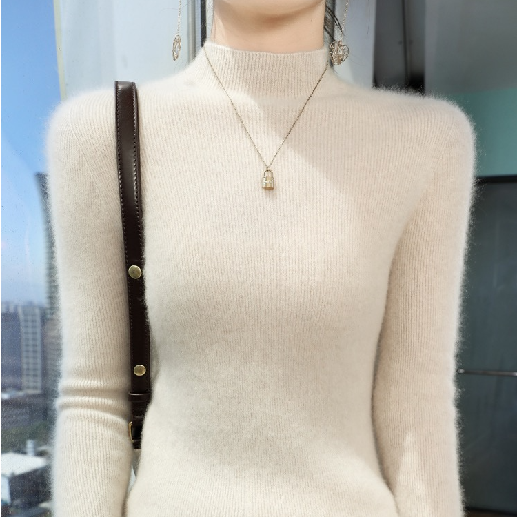 【羊绒】YR1107907一线成衣～秋冬女半高领衫气质打底衫380克