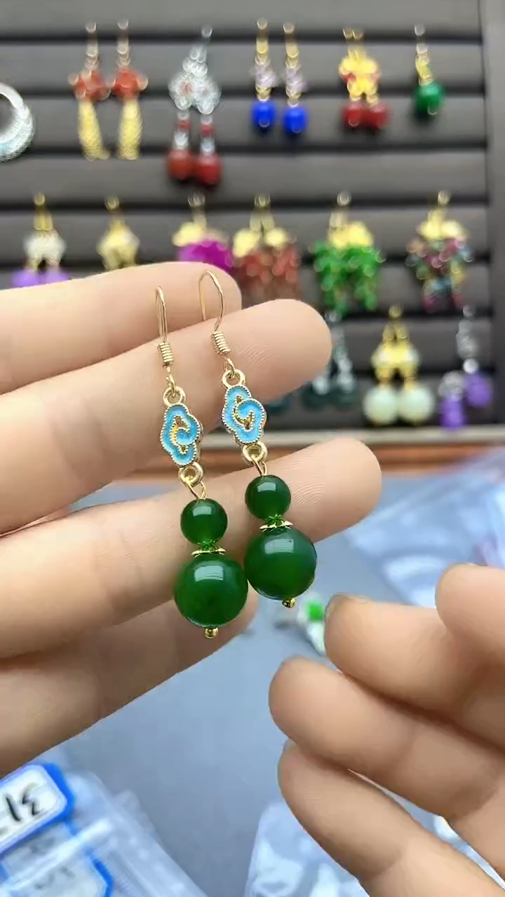 【闪购商品】和田玉耳饰银S925镶嵌312000