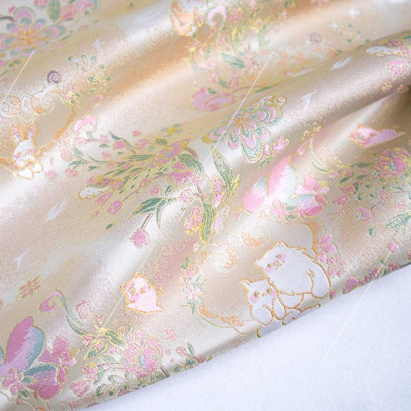 春日花园｜门幅150仿宋锦偏光高密高织国风新中式服装布料