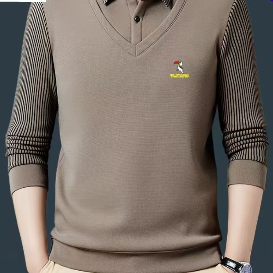 长袖Polo衫中年桑蚕丝t恤休闲圆领冬季Y067