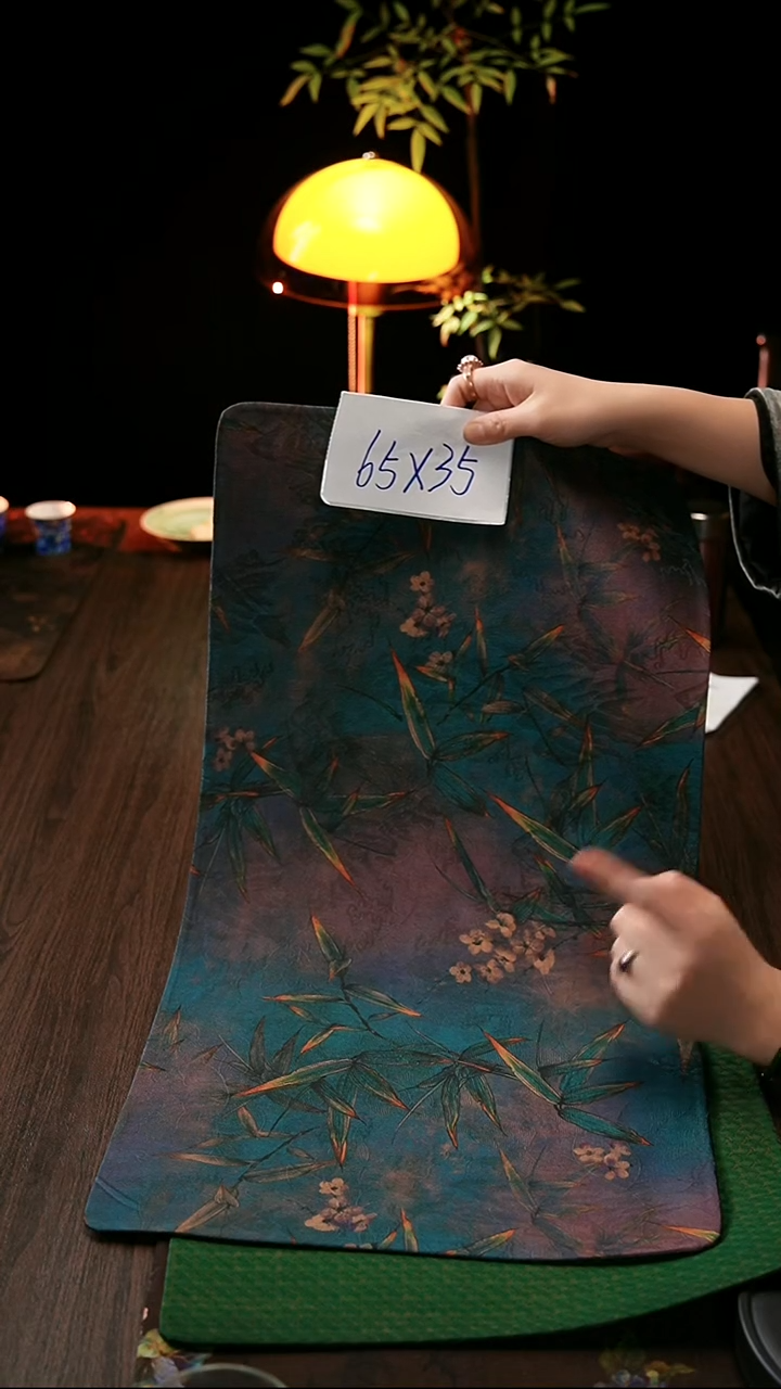 6535蓝渐变竹子双面茶席